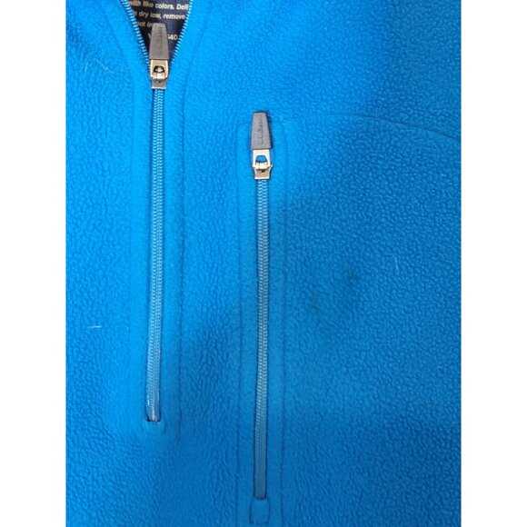 L.L. Bean Fleece Quarter Zip Pull Over Jacket Size Medium Men's Blue - Picture 3 of 4